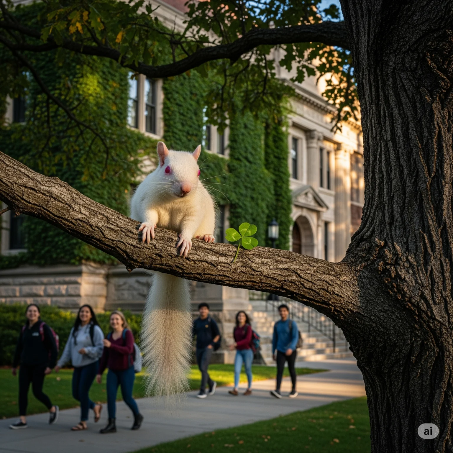 The Albino Squirrel Mascots: Campus Legends and a Sign of Good Luck