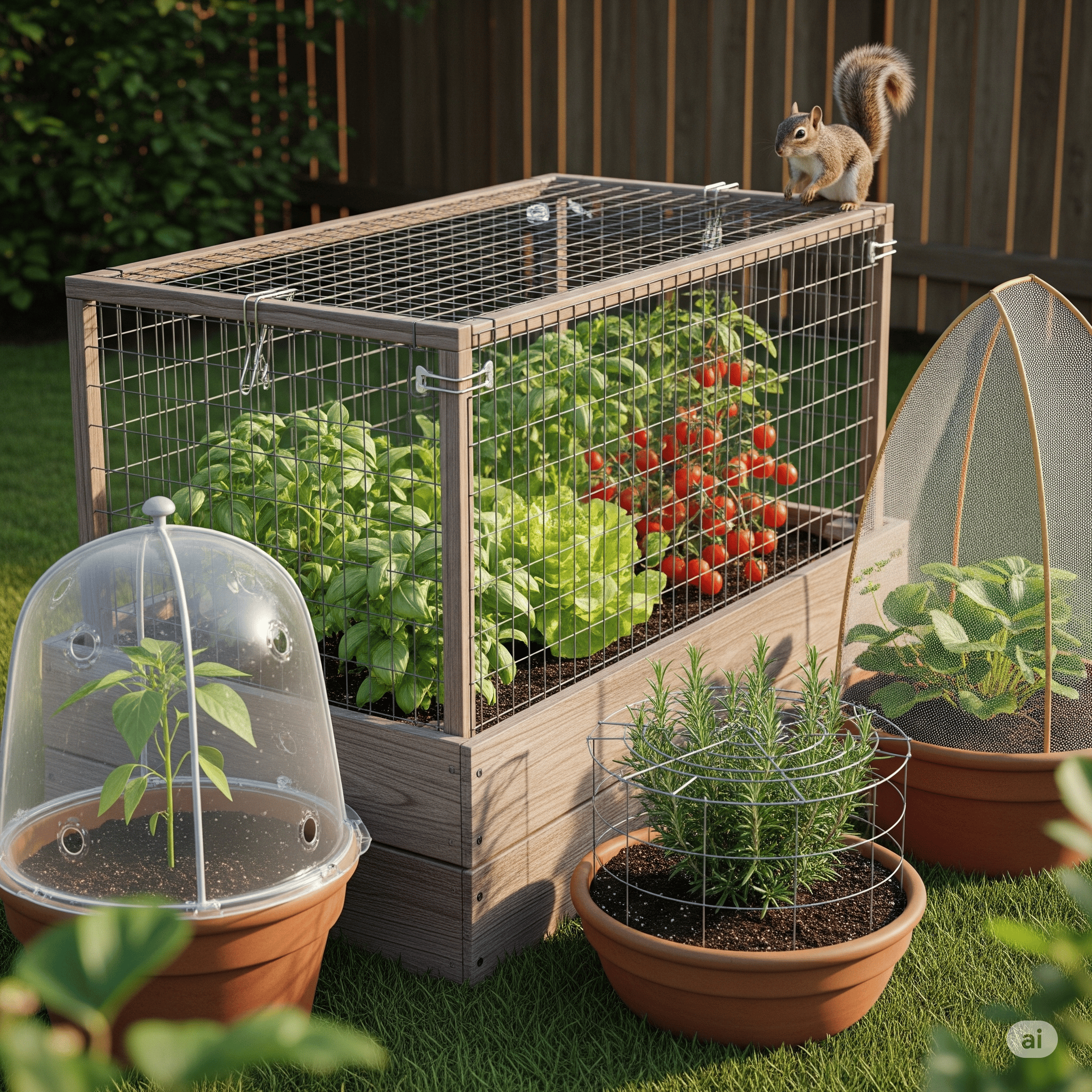 How to Protect Raised Garden Beds and Pots from Squirrels